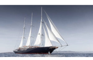 A giant yacht awaits its owner