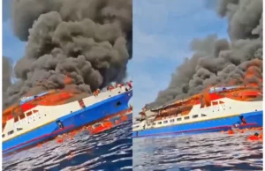 Fire on passenger ship – VIDEO