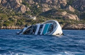 Luxury yacht catches fire off the coast of Italy