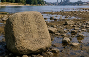 Centuries-old “hunger stones” re-emerge in the Elbe River