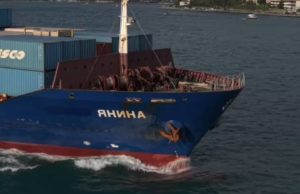 Container ship sinks as a result of UAV attack