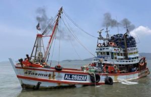 Major ship wreck off the coast of Thailand