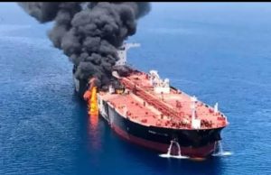 Oil tanker subjected to an attack